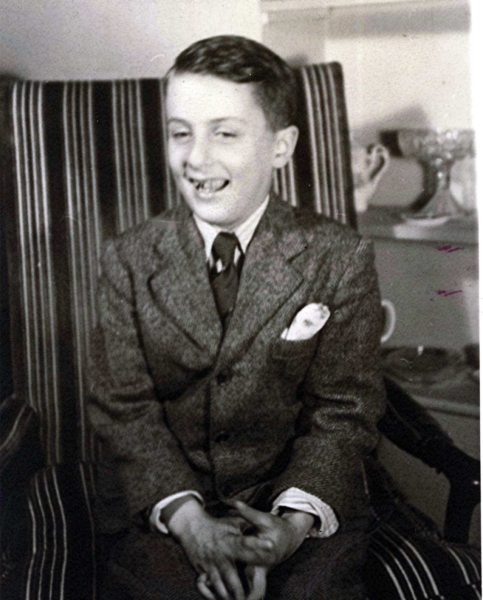 A young Marshall dressed in a suit in 1947 or 1948