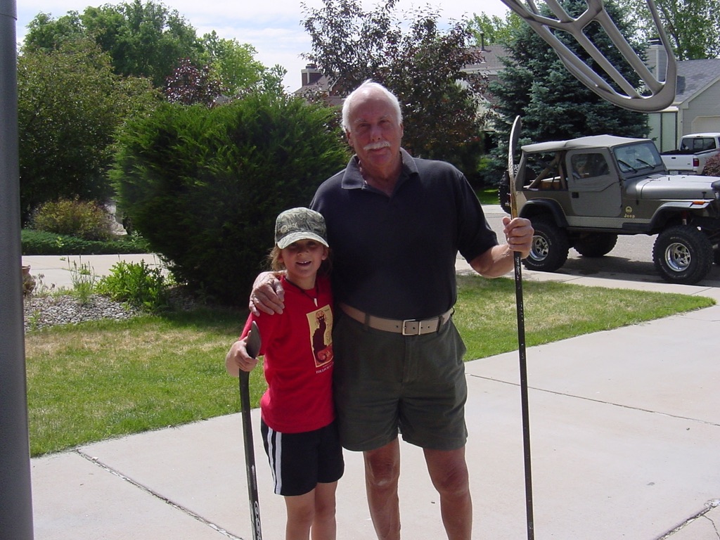 Marshall sharing a proud driveway hockey moment